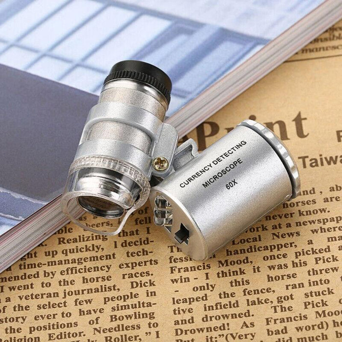60X Zoom Pocket Magnifying Glass with LED Light