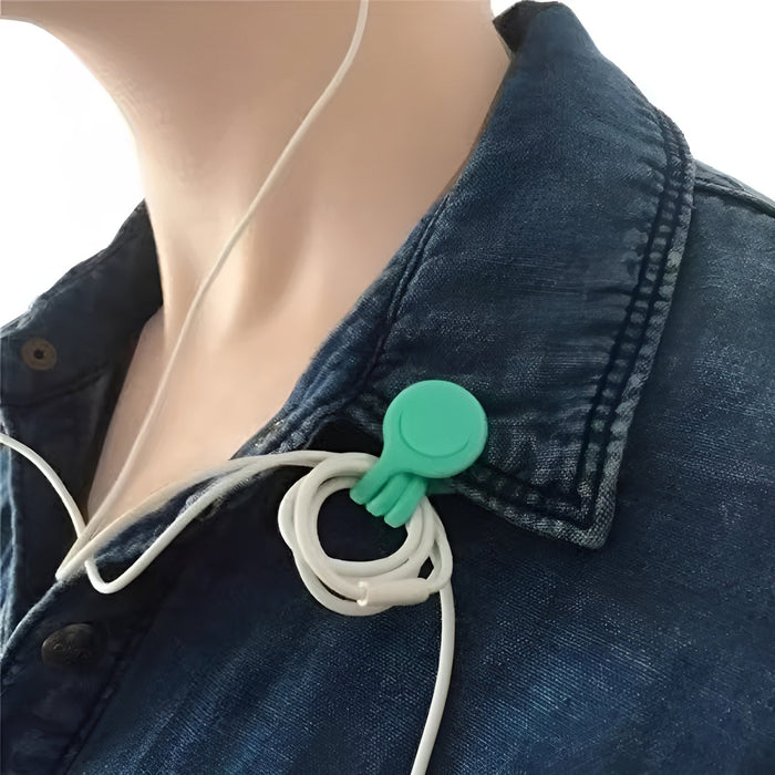 10Pcs Magnetic Tie Cable Organiser Headphone Earphone Cord Winder Holder Clip