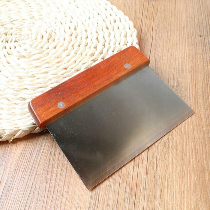 Stainless Steel Dough Bench Scraper Wooden Handle Cake Slicer Pastry Cutter
