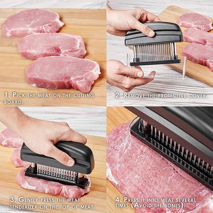 48-Blade Stainless Steel Meat Beef Tenderizer Jaccard Steak Chicken Pouch Hole