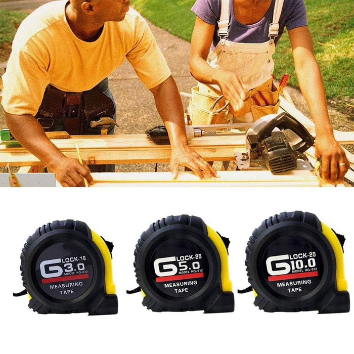 Measuring Tape 3/5/10M Heavy Duty Steel Ruler Hold Button Centimetre & Inch