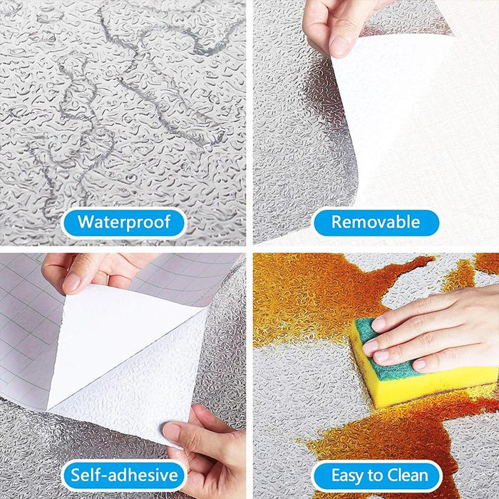 Waterproof Oil-proof Wall Sticker Self Adhesive Aluminum Kitchen Protective