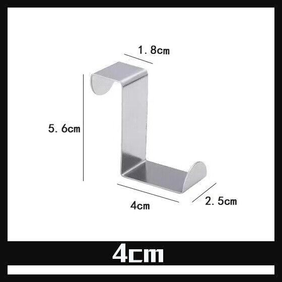 4/6Pcs Over Door Hooks Hanger Holder Stainless Steel Cabinet Clothes Hanger