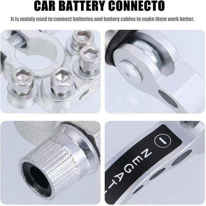 2x 12V 4Way Battery Terminals Connectors Clamp Car Van Caravan Positive Negative