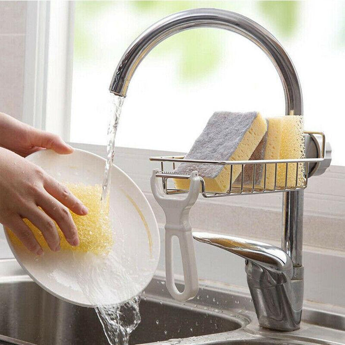 Kitchen Sink Faucet Shelf Sponge Dish Cloth Rack Holder Racks Storage Organizer
