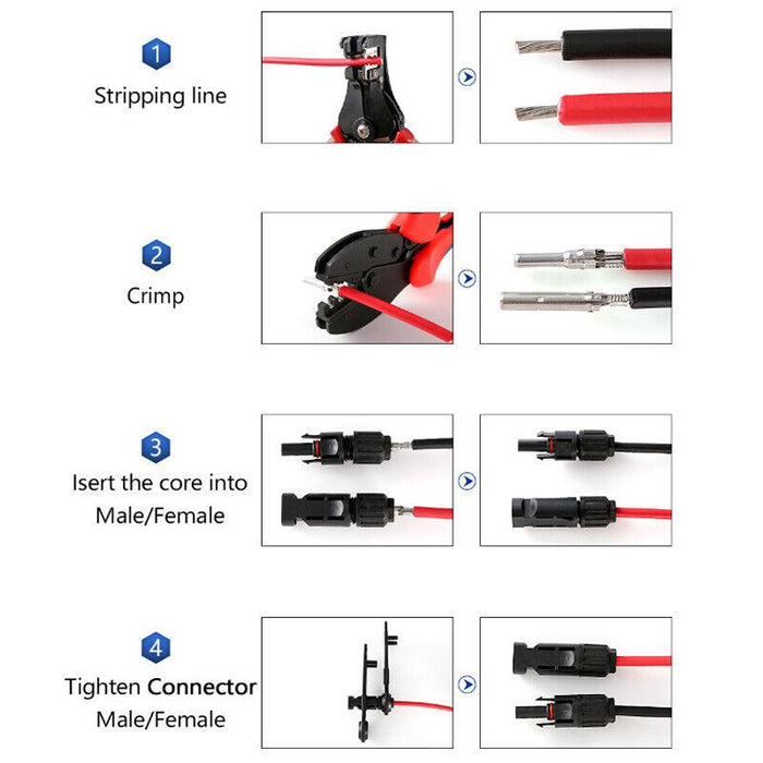 5PCS Connectors For IP67 MC4 Solar Panel 30A Line Plug Socket Male & Female
