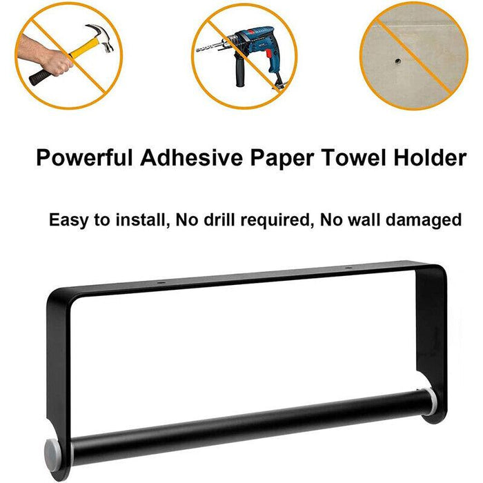 Streamlined Paper Towel Holder - Adhesive Wall Mount Design
