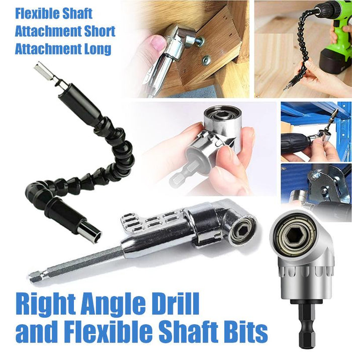Right Angle Drill Bit Holder and Flexible Shaft Extension Screwdriver