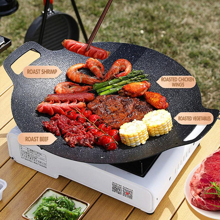 Korean Nonstick BBQ Grill Pan for Stovetop, Barbecue Portable Hot Plate Outdoor
