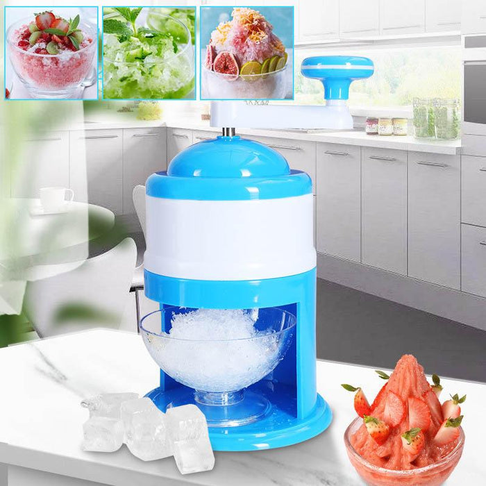 Manual Ice Shaver Crusher Shredding Snow Cone Maker Machine Create Drink Tool