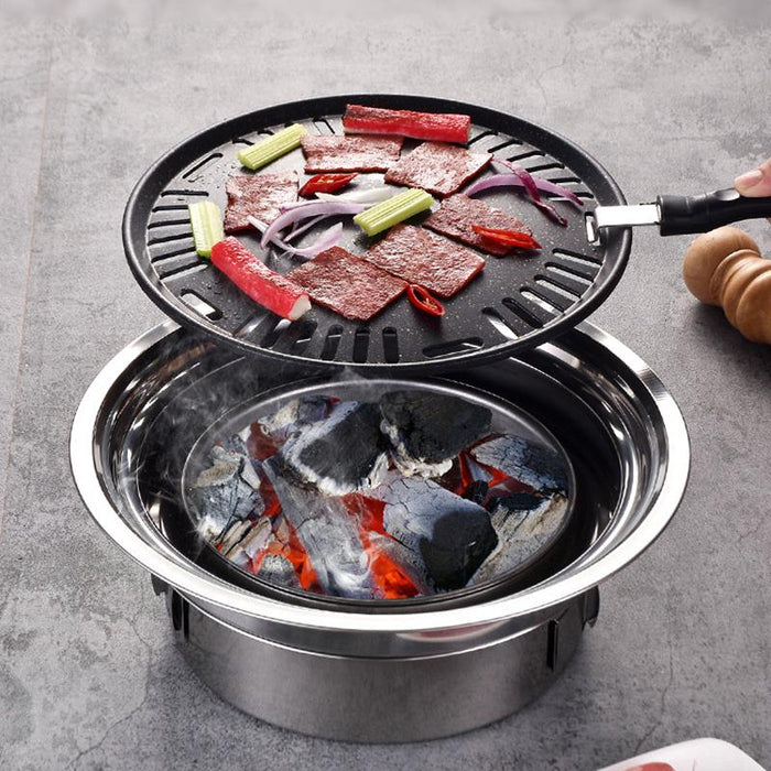Barbecue Grill Round Outdoor BBQ Charcoal Patio Garden Party Fire BBQ Cooking