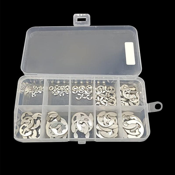 120pcs Stainless Steel E-Clip Assortment Tool Kit Retaining Circlips 1.5 To 10mm