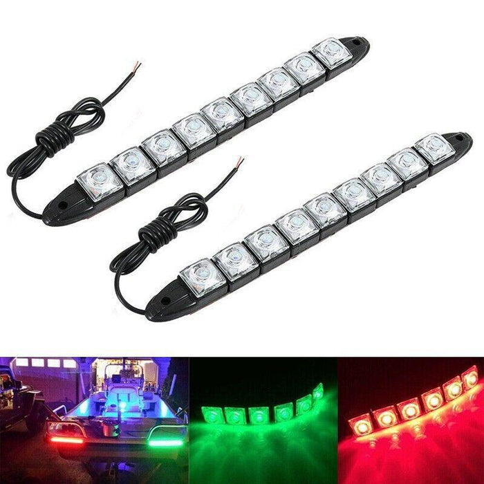 2PCS LED Boat Signal Nav Navigation Light Strip Waterproof Starboard Port Boat