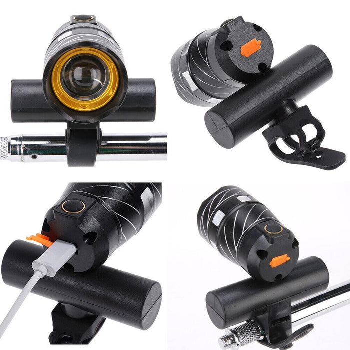 15000LM LED Bicycle Light Front Back Headlight Waterproof Bike USB Rechargable
