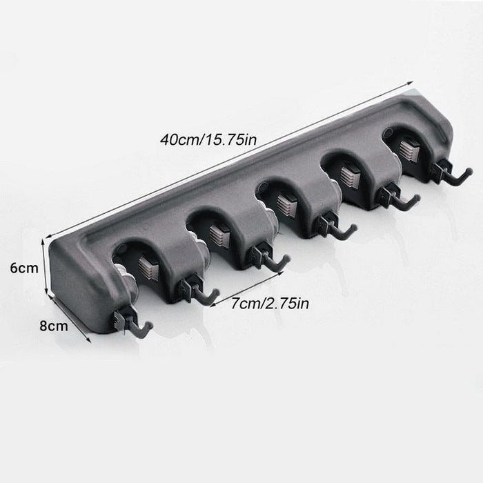 Broom Hanger Mop Holder Wall Mounted Brush Storage Rack Organizer Kitchen Tool