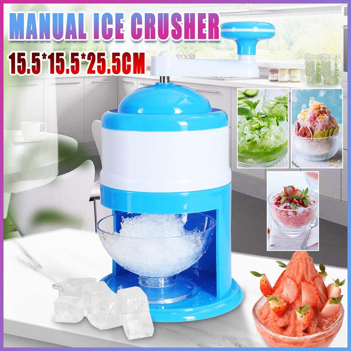 Manual Ice Shaver Crusher Shredding Snow Cone Maker Machine Create Drink Tool
