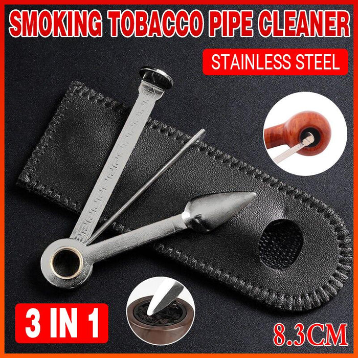 3 in1 Stainless Steel  Pipe Cleaner Cleaning Tool Multifunctional