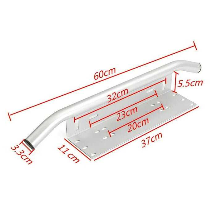 Ship Number Plate Bullbar Frame Driving Light Bar Car Mounting Bracket Silver