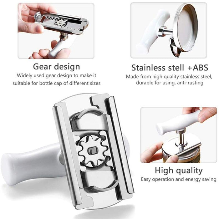 Adjustable Jar Opener Stainless Steel Lids Off for weak Hands Seniors Arthritis