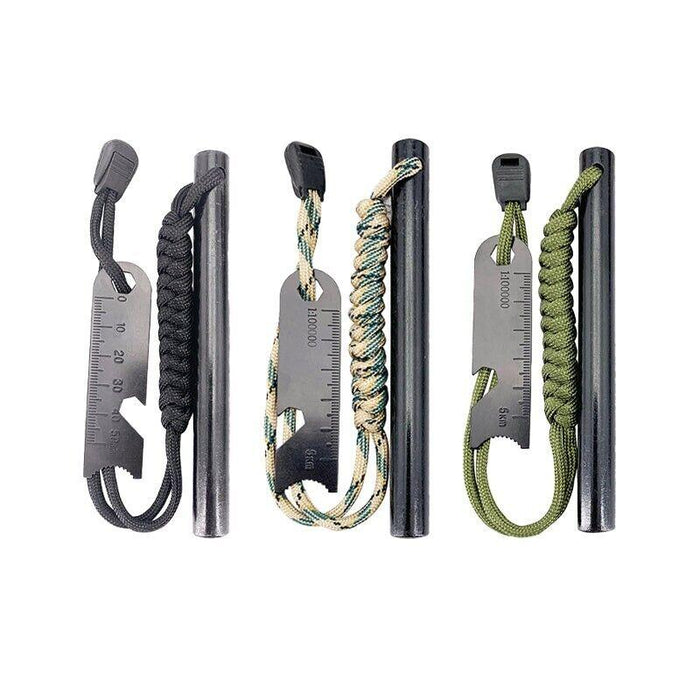 Ferrocerium Flint Rod 15cm x 1.3cm Survival Fire Starter with Striker Para-cord