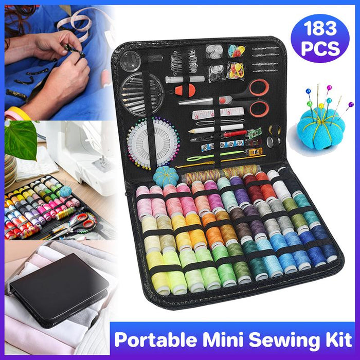 183pcs Portable Sewing Kit Home Travel Emergency Professional Sewing Set