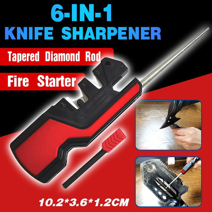 6-in-1 Knife Sharpener Diamond&Ceramic For Knives Blade Outdoor Survival Tool