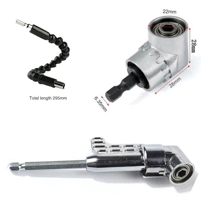 Right Angle Drill Bit Holder and Flexible Shaft Extension Screwdriver