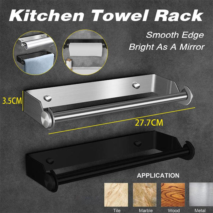 Streamlined Paper Towel Holder - Adhesive Wall Mount Design