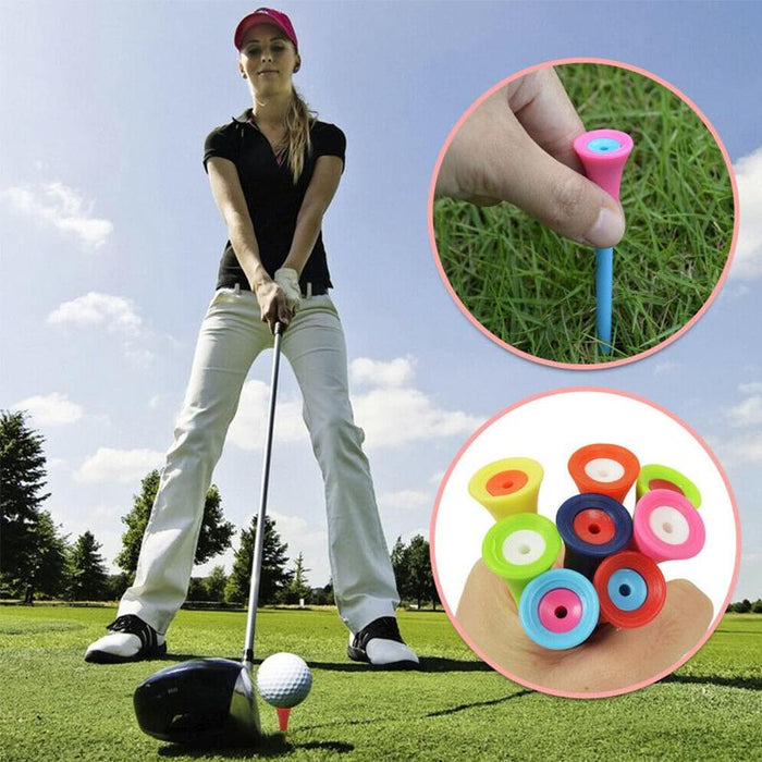 30 Pack High-Durability 83MM Rubber-Cushioned Golf Tees - Multi-Color