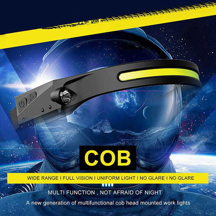 Rechargeable Waterproof Head Lamps with COB LED Motion Sensor