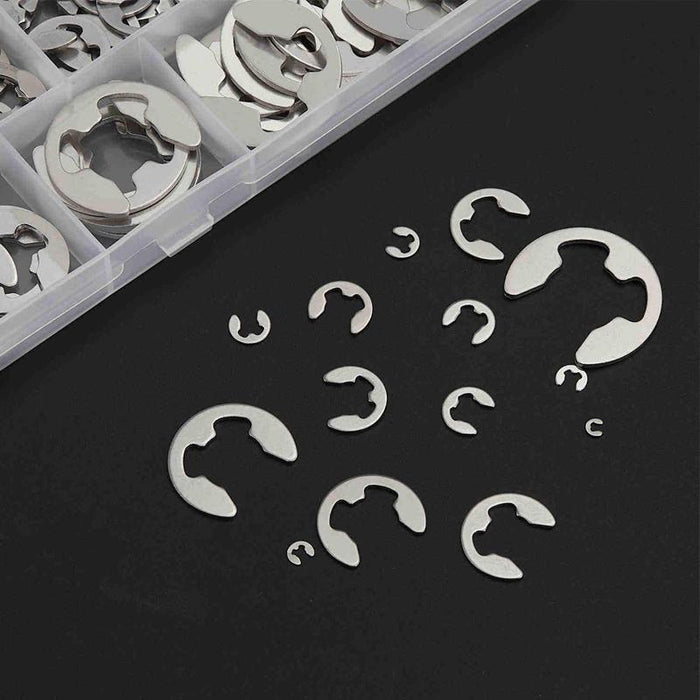 120pcs Stainless Steel E-Clip Assortment Tool Kit Retaining Circlips 1.5 To 10mm
