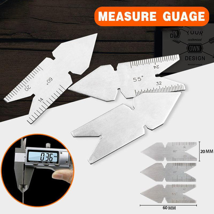 3PCS 55&60° Gauge Metric and English One-piece Thread Gauge
