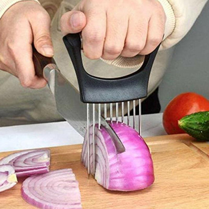 Food Slice Assistant Onion Slicer Cutter Fish Meat Potato Vegetable Holder Tool
