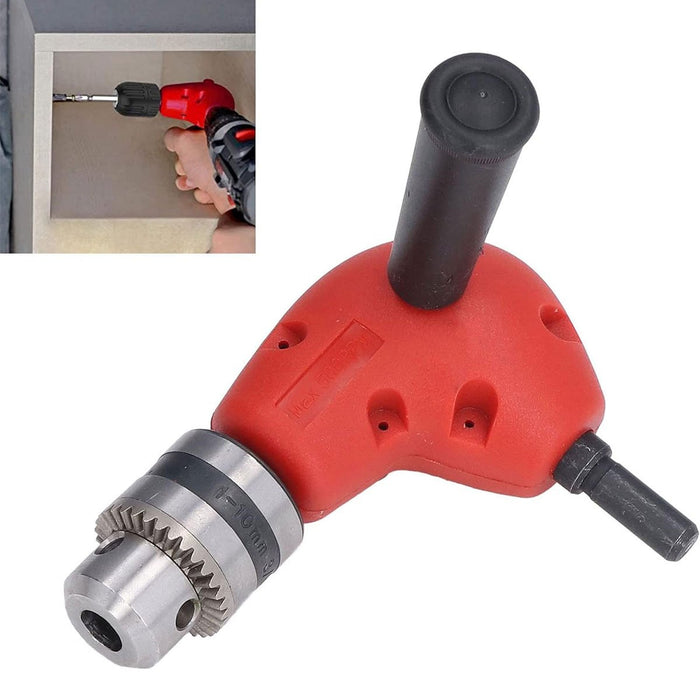 Right Angle Drill Attachment Chuck Adapter Electric Power Cordless 3/8 90 Degree