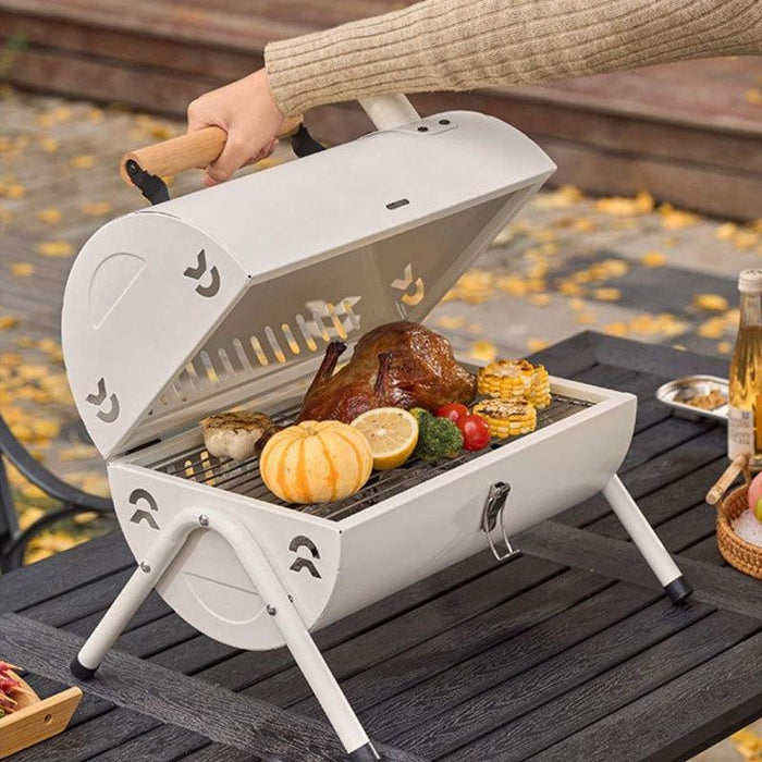 Charcoal BBQ Grill Portable Smoker Barbecue Outdoor Foldable Camping Fire Pit