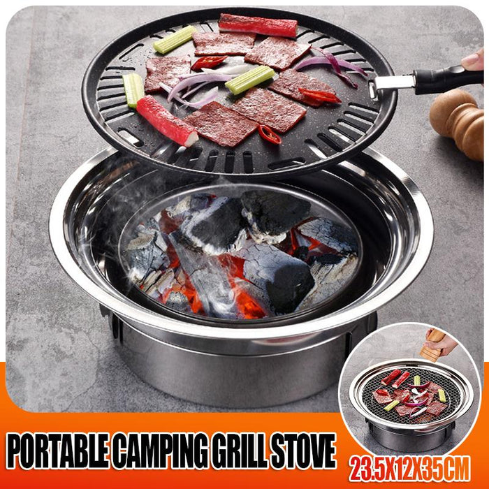 Barbecue Grill Round Outdoor BBQ Charcoal Patio Garden Party Fire BBQ Cooking