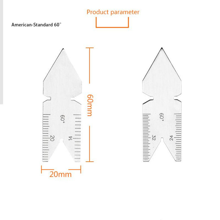 3PCS 55&60° Gauge Metric and English One-piece Thread Gauge