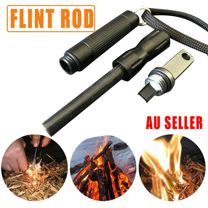 Flint Rod Camping Hiking Survival Metal Fire Starter Lighter FULL Magnesium Rod