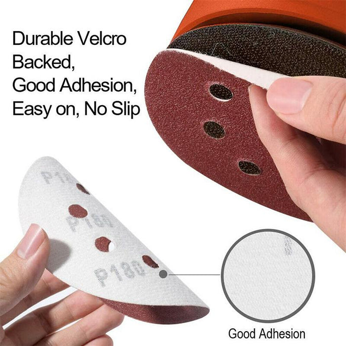 100Pcs 125mm 5" Sanding Discs 240 Grit Orbital Sander Pads Sandpaper