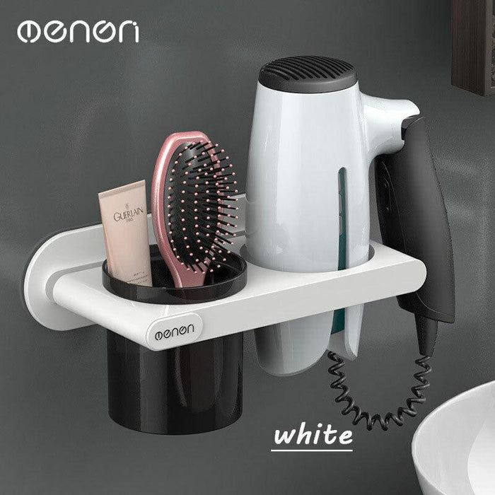 Bathroom Mounted Wall Suction Cup Hair Dryer Holder Hanger Shelf Rack Storage