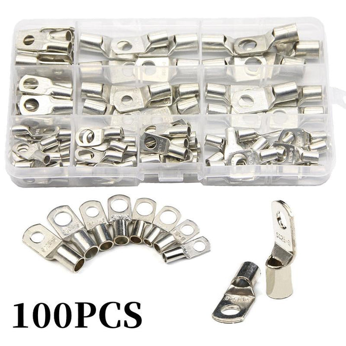 240Pcs 4WD Cable Lug Ring Battery Copper Tube Connector Kits Terminal Crimper