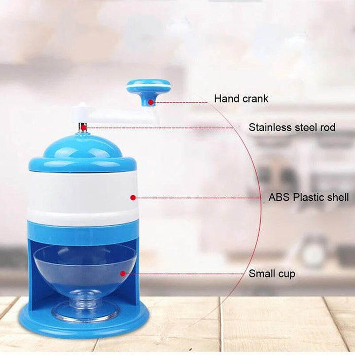 Manual Ice Shaver Crusher Shredding Snow Cone Maker Machine Create Drink Tool