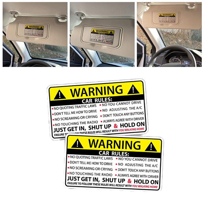 x2 Warning Rules Decal Sticker Funny For JDM Car Truck Bumper Window SUV