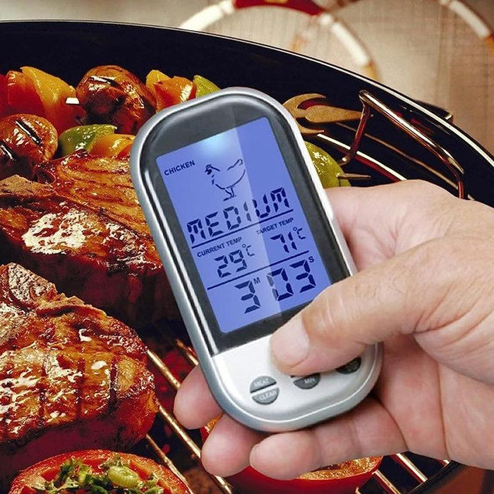 Digital Wireless Food Meat Oven BBQ Thermometer Remote Probe Cooking Set Grill