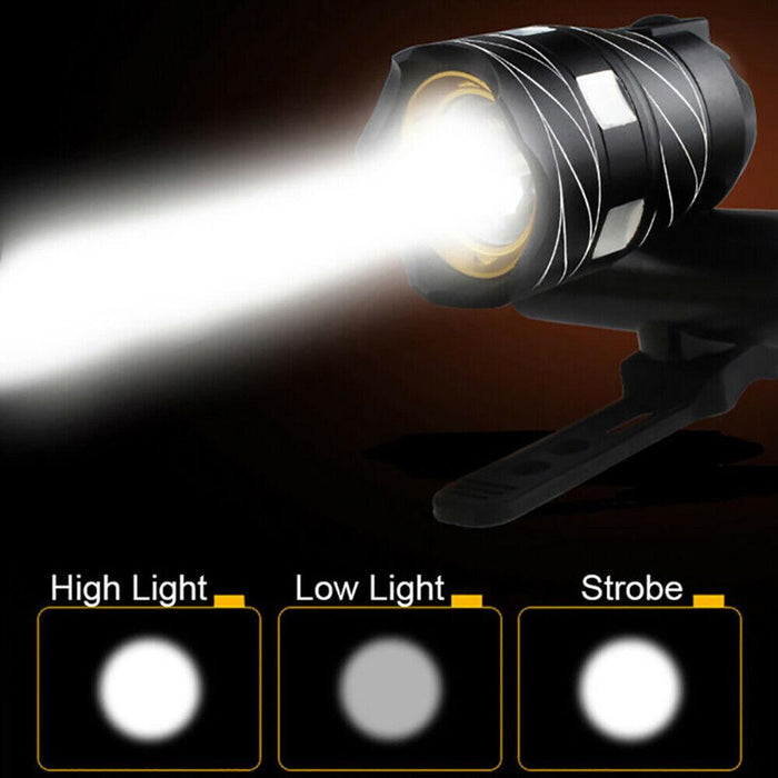 15000LM LED Bicycle Light Front Back Headlight Waterproof Bike USB Rechargable