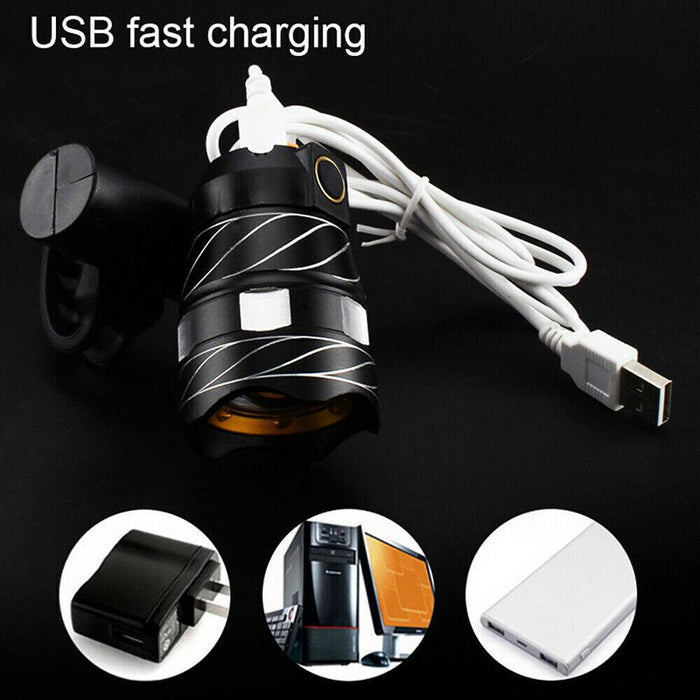 15000LM LED Bicycle Light Front Back Headlight Waterproof Bike USB Rechargable