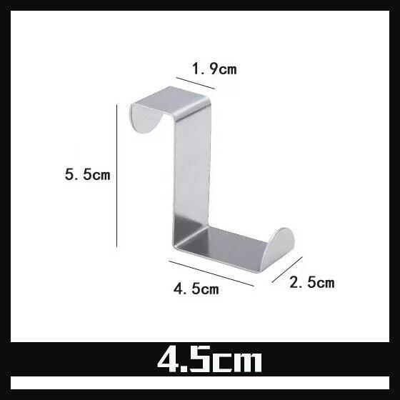 4/6Pcs Over Door Hooks Hanger Holder Stainless Steel Cabinet Clothes Hanger