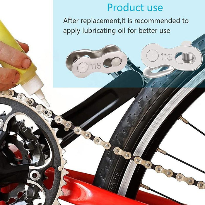 9 Speed Bike Chain Connector 5 Pairs With Simple Tool Silver