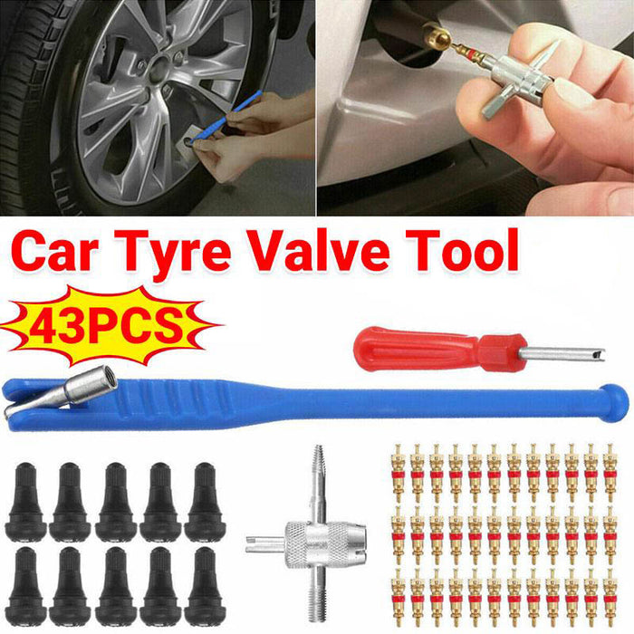 43PCS Car Tyre Valve Tool Remover Tire Repair Installer