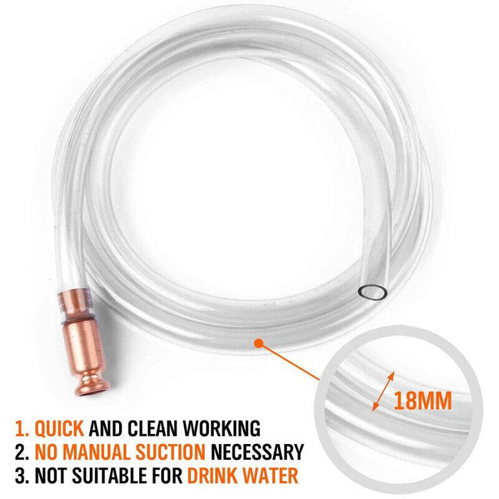 1.8M Gas Siphon Jiggler Hose Pump Copper Attachment Self Priming Liquid Gas Pump